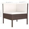 vidaXL Set muebles de jard&iacute;n 6 pzas y cojines rat&aacute;n sint&eacute;tico marr&oacute;n