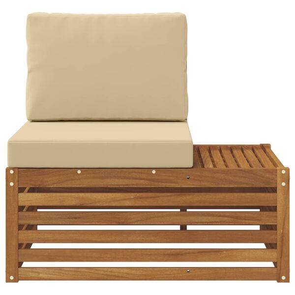 vidaXL Sof&aacute; modular de exterior con coj&iacute;n Natural 91 x 63 x 73 cm