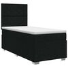 vidaXL Cama box spring con colch&oacute;n con cabecera Negro 90 x 200 cm Tela