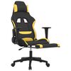 vidaXL Silla gaming de masaje con reposapi&eacute;s tela negro y amarillo