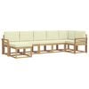 vidaXL Conjunto de sof&aacute;s de exterior 7 uds. Blanco y Crema Poli&eacute;ster