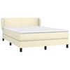 vidaXL Cama box spring con colch&oacute;n cuero sint&eacute;tico crema 140x200cm