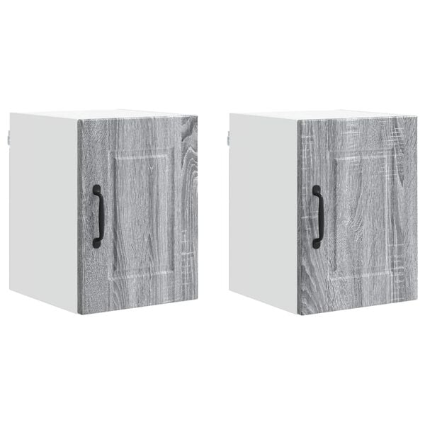vidaXL Mueble de Cocina con estante 2 pcs Gris Sonoma 30 x 31 x 40 cm