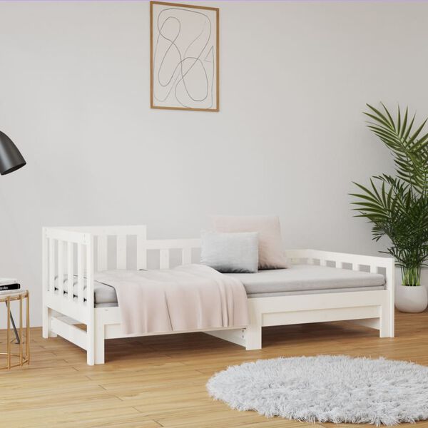 vidaXL Sof&aacute; cama extra&iacute;ble sin colch&oacute;n blanco 2x(90x190) cm
