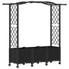 vidaXL Cama elevada con trellis y techo Negro 164 x 40 x 144 cm PP