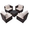 vidaXL Set muebles de jardín 5 piezas y cojines ratán sintético marrón
