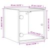 vidaXL Mesitas de noche con puertas de vidrio 2 uds negro 35x37x35 cm