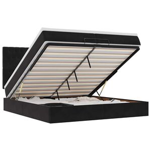 vidaXL Estructura de cama otomana colchones terciopelo negro 200x200cm