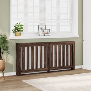 vidaXL Cubierta de radiador madera ingenier&iacute;a marr&oacute;n roble 175x20x82cm