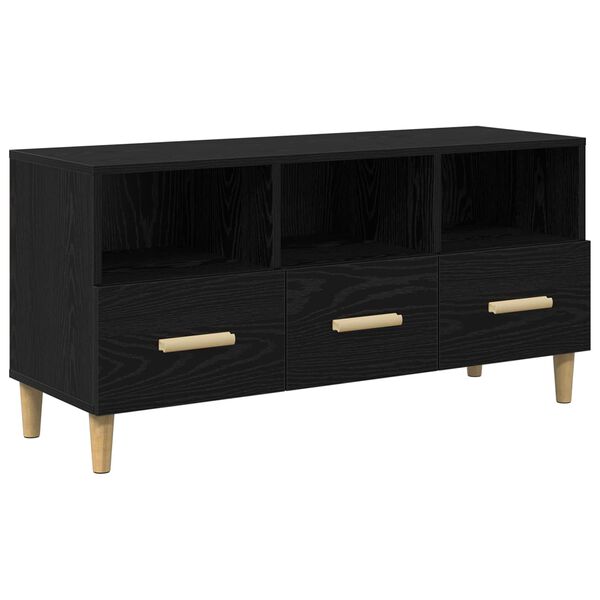 vidaXL Mueble de TV Roble Negro 102 x 36 x 50 cm Madera de ingenier&iacute;a