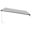 vidaXL Toldo retr&aacute;ctil manual gris antracita y blanco 400x350 cm
