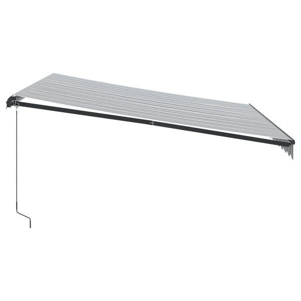 vidaXL Toldo retr&aacute;ctil manual gris antracita y blanco 400x350 cm