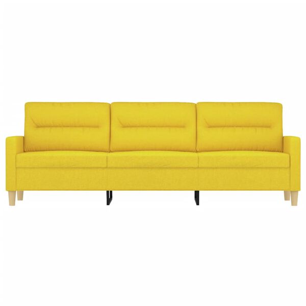 vidaXL Sof&aacute; de 3 plazas de tela amarillo claro 180 cm