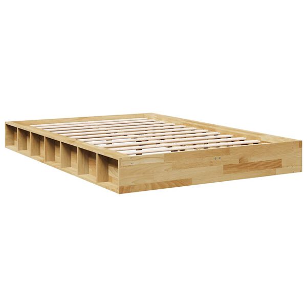 vidaXL Estructura de cama sin colchón 120x190 cm madera maciza roble