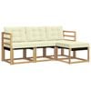 vidaXL Conjunto de sof&aacute;s de exterior 4 uds. Blanco y Crema