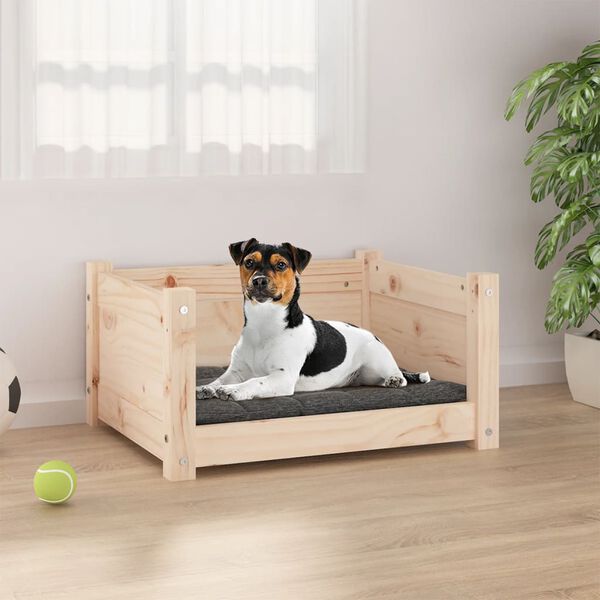 vidaXL Cama para perros 55,5x45,5x28 cm de madera maciza de pino