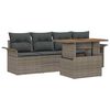 vidaXL Conjunto de sof&aacute;s de jard&iacute;n 5 uds. Gris rat&aacute;n sint&eacute;tico