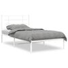 vidaXL Estructura cama sin colch&oacute;n con cabecero metal blanco 100x190cm