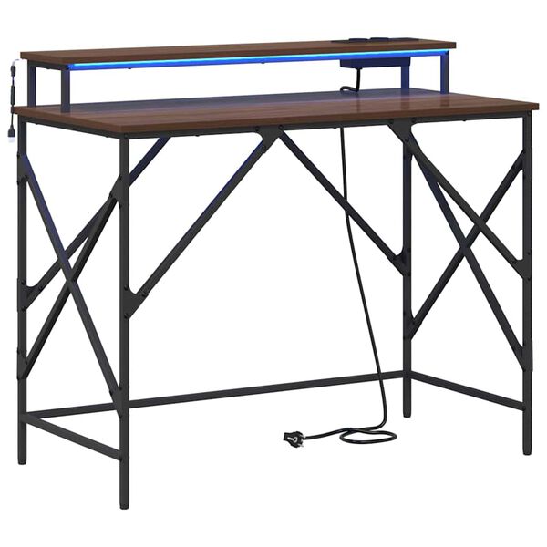 vidaXL Escritorio Roble Marr&oacute;n 100 x 50 x 86,5 cm Madera de ingenier&iacute;a