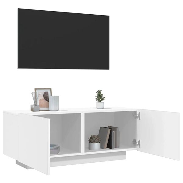 vidaXL Mueble para TV madera contrachapada blanco 100x35x40 cm