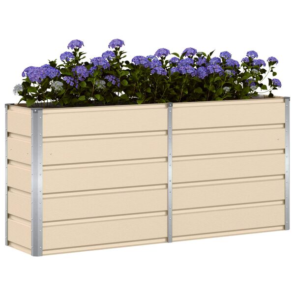 vidaXL Jardinera Marfil 160 x 40 x 75 cm Acero