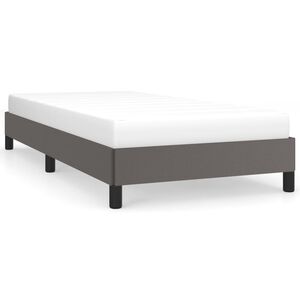 vidaXL Estructura de cama sin colch&oacute;n cuero sint&eacute;tico gris 90x200 cm
