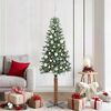 vidaXL Árbol de Navidad Delgado con 300 LED con soporte Verde 180 cm