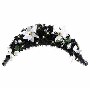 vidaXL Arco de Navidad con luces LED negro 90 cm PVC