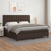 vidaXL Cama box spring con colch&oacute;n cuero sint&eacute;tico marr&oacute;n 200x200 cm