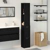 vidaXL Gabinete de Ba&ntilde;o con caj&oacute;n Roble Negro 25 x 25 x 170 cm