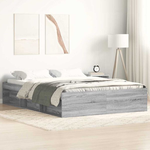 vidaXL Estructura de cama gris Sonoma 150x200 cm