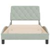 vidaXL Estructura de cama sin colch&oacute;n terciopelo gris claro 100x200 cm