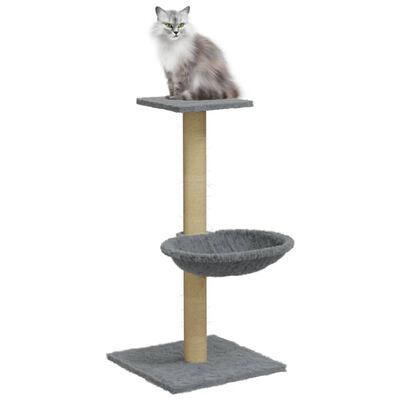 vidaXL Rascador para gatos con poste de sisal gris claro 74 cm