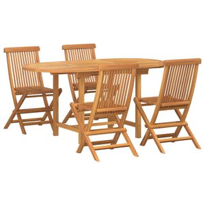 vidaXL Conjunto de Comedor de Jard&iacute;n 5 pcs Marr&oacute;n