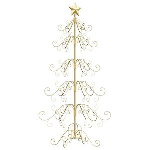 vidaXL &Aacute;rbol de Navidad de metal con soporte Dorado 150 cm