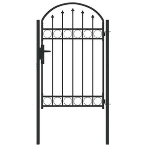 vidaXL Puerta de cerca ASSEN 100 x 150 cm Gris Con cerradura