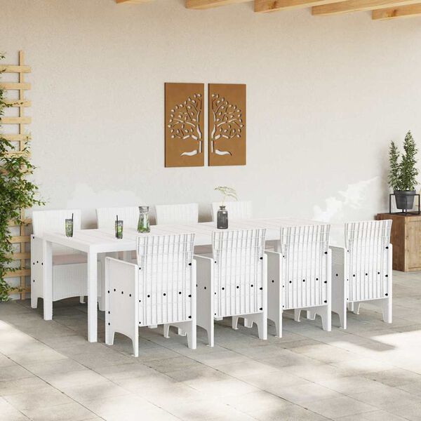 vidaXL Conjunto de Comedor de Jard&iacute;n 9 pcs Gris Claro Polipropileno