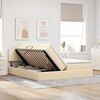 vidaXL Cama con almacenamiento Crema 200 x 200 cm Cuero sint&eacute;tico