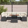 vidaXL Conjunto de sofá de jardín 8 pcs Negro Poliratán