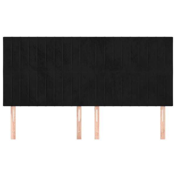 vidaXL Cabecero Terciopelo Negro 160x5x118/128 cm