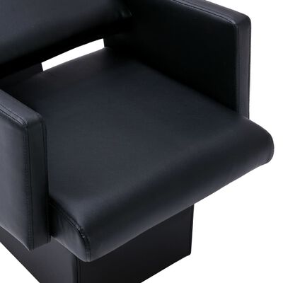 vidaXL Silla lavacabezas con lavabo cuero sintético negro 129x59x82 cm