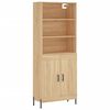 vidaXL Aparador alto madera contrachapada color roble 69,5x34x180 cm
