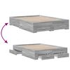 vidaXL Cama con cajones madera ingenier&iacute;a gris Sonoma 140x190 cm