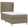 vidaXL Cama box spring con colch&oacute;n tela gris taupe 100x200 cm