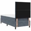 vidaXL Cama Box Spring LED con colch&oacute;n Gris oscuro 90 x 190 cm tela