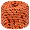 vidaXL Cuerda de barco polipropileno naranja 12 mm 25 m