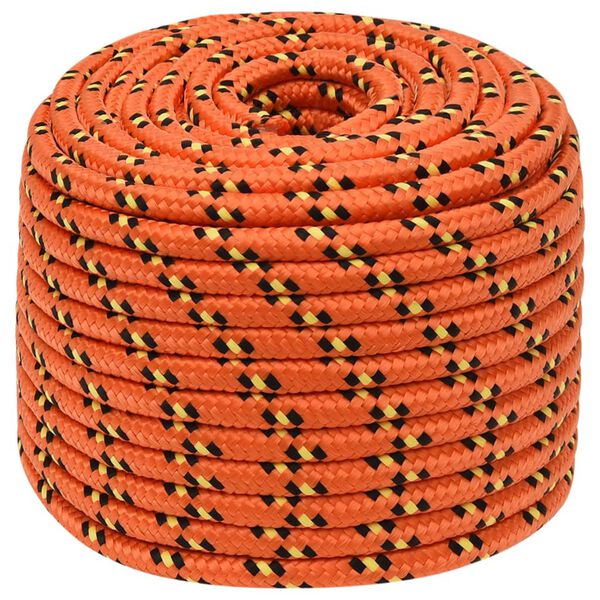 vidaXL Cuerda de barco polipropileno naranja 12 mm 25 m