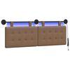 vidaXL Cabecero colgante Con luz LED Capuchino Cuero sint&eacute;tico