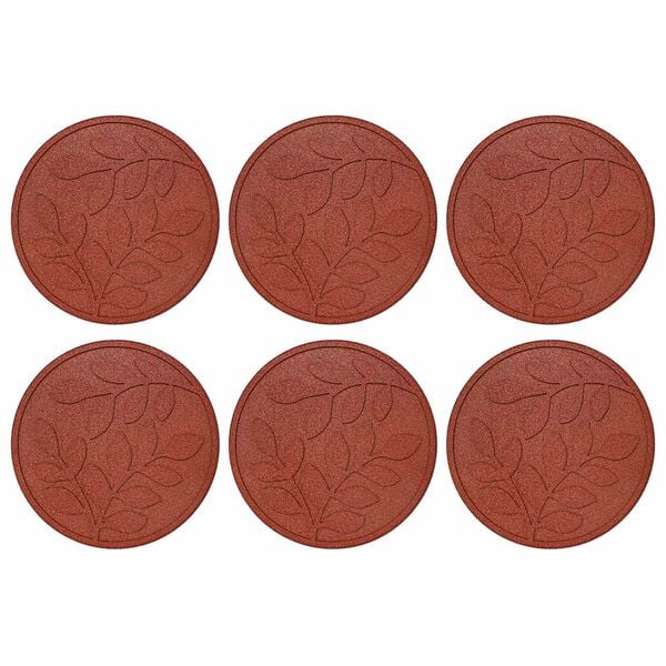 vidaXL Piedra decorativa 6 pcs Rojo &Oslash; 44 x 2 cm Goma