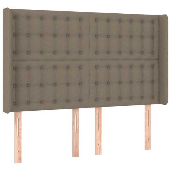 vidaXL Cabecero con LED de tela gris taupe 147x16x118/128 cm